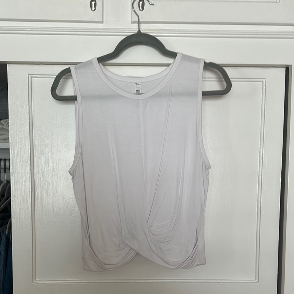 ALO Yoga White Sleeveless Crop Tank Top